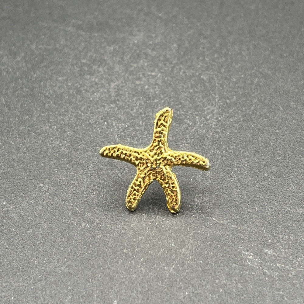Starfish Sea Ocean Animal Gold Tone Lapel Hat Pin B1B